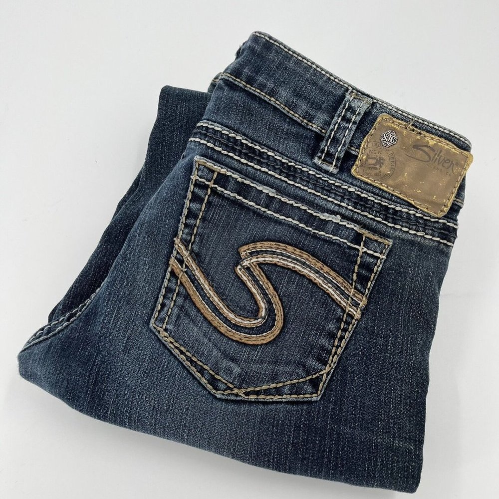 Silver Jeans Women's 30 Frances 18" Medium Wash Cotton Stretch Bootcut